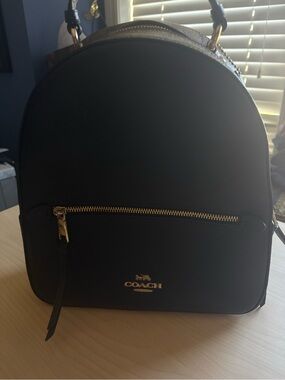 Coach Black Leather Mini Backpack with Gold Hardware